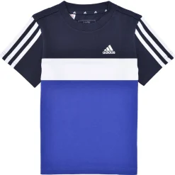 New Adidas Sportswear - Tiberio 3-Stripes Colorblock Cotton T-Shirt Marine