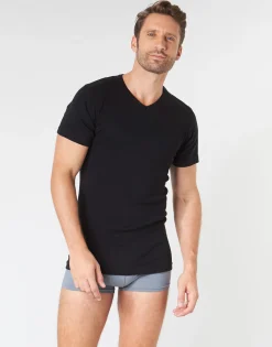 Discount Athena - T SHIRT COL V X2 Noir