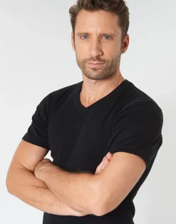 Discount Athena - T SHIRT COL V X2 Noir