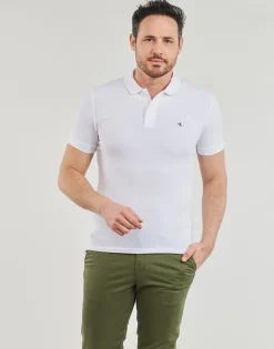Calvin Klein Jeans - CK EMBRO BADGE SLIM POLO Blanc Sale