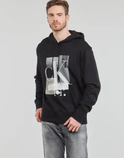 Calvin Klein Jeans - CONNECTED LAYER LANDSCAPE HOODIE Noir Outlet