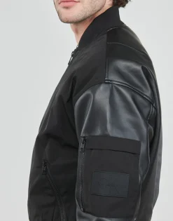 Best Calvin Klein Jeans - FAUX LEATHER BOMBER JACKET Noir