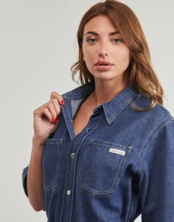 Calvin Klein Jeans - LINEN BOXY BELTED SHIRT DRESS