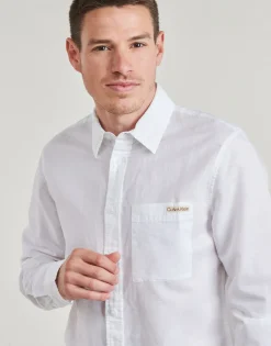 Calvin Klein Jeans - LINEN COTTON SHIRT Blanc Hot