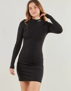 Discount Calvin Klein Jeans - LOGO ELASTIC MILANO DRESS Noir