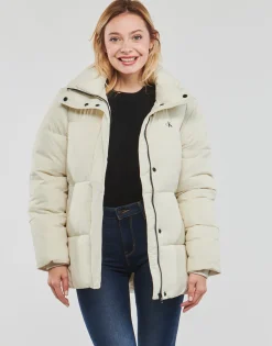 Calvin Klein Jeans - LOGO BELT WAISTED SHORT PUFFER Ecru Clearance
