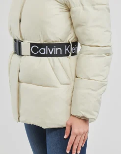 Calvin Klein Jeans - LOGO BELT WAISTED SHORT PUFFER Ecru Clearance
