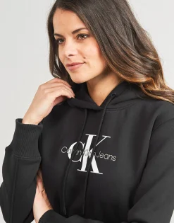 Discount Calvin Klein Jeans - MONOLOGO REGULAR HOODIE Noir