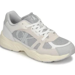 Sale Calvin Klein Jeans - RETRO TENNIS LACEUP MIX LTH Gris