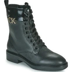 Calvin Klein Jeans - RUBBER SOLE COMBAT BOOT W/HW Noir Outlet