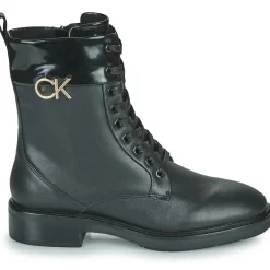 Calvin Klein Jeans - RUBBER SOLE COMBAT BOOT W/HW Noir Outlet