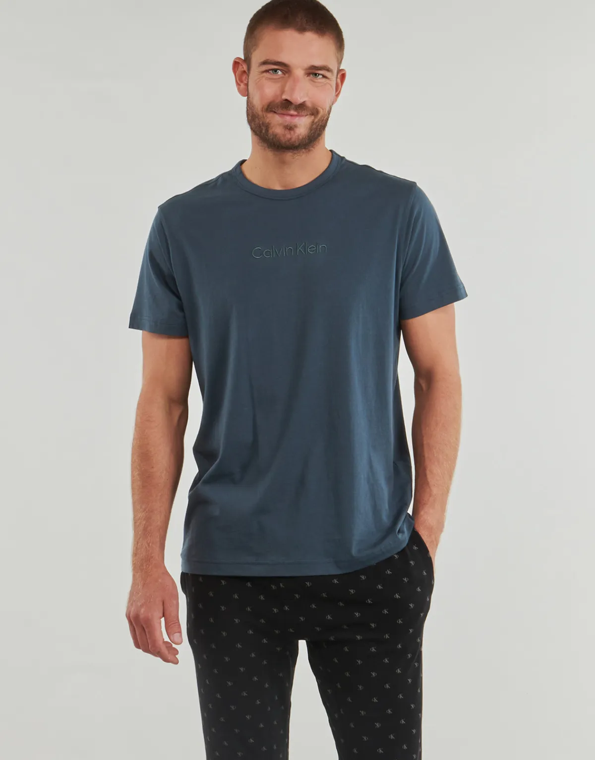 Discount Calvin Klein Jeans - S/S CREW NECK Bleu