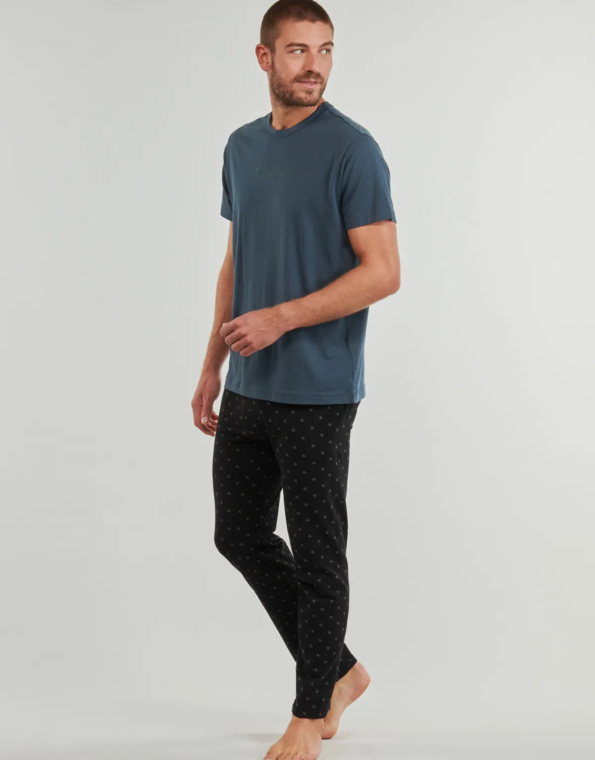 Discount Calvin Klein Jeans - S/S CREW NECK Bleu