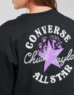 Converse - CHUCK INSPIRED HYBRID FLOWER OVERSIZED CROPPED TEE Noir