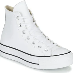 Converse - CHUCK TAYLOR ALL STAR LIFT CLEAN LEATHER HI Blanc Clearance