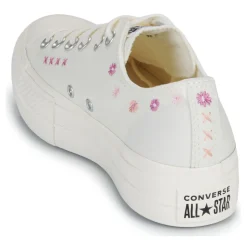 Converse - CHUCK TAYLOR ALL STAR LIFT FLORAL EMBROIDERY LOW TOP Blanc Sale