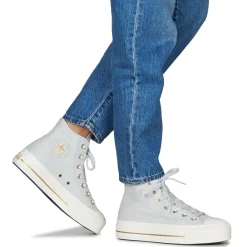 Discount Converse - CHUCK TAYLOR ALL STAR LIFT PLATFORM TAILORED LINES Bleu
