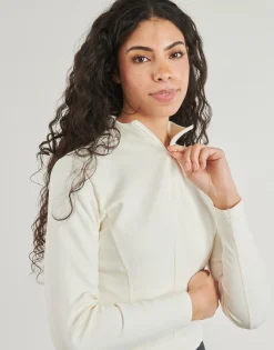 Converse - HALF-ZIP MOCK NECK LONG SLEEVE TOP Blanc