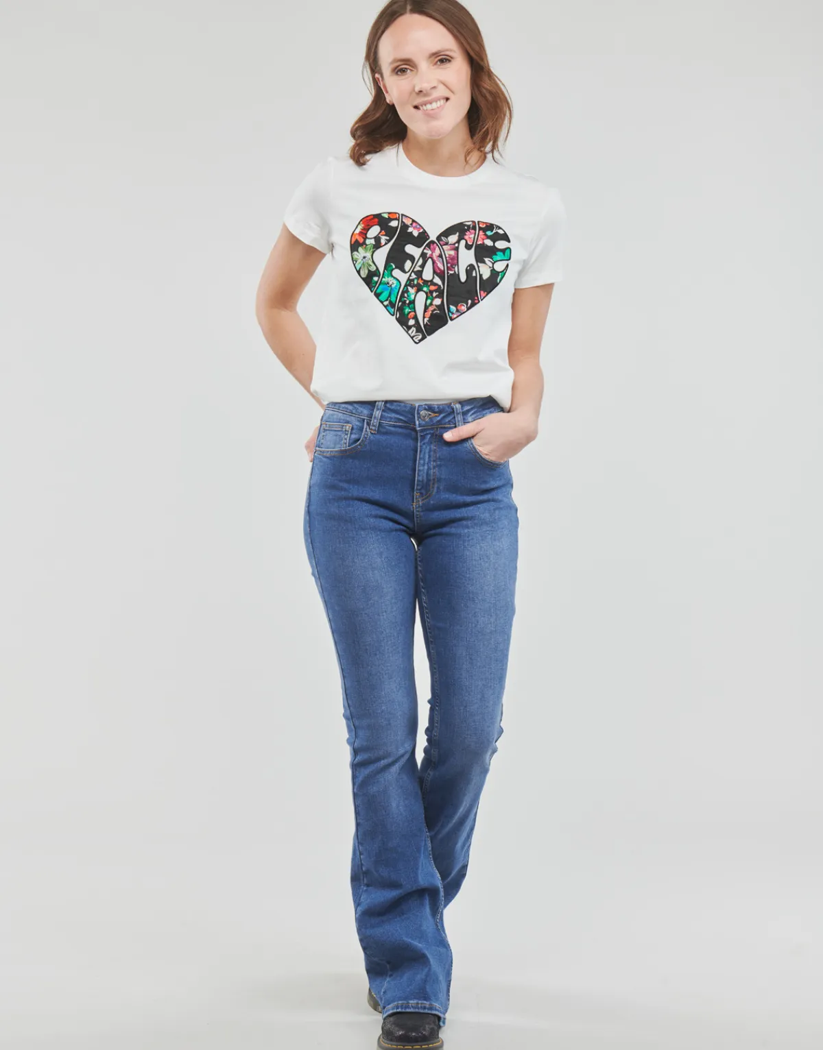 Desigual - DENIM_LUNA Bleumoyen Outlet