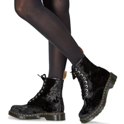 Dr. Martens - VEGAN 1460 BLACK VELVET Noir Discount