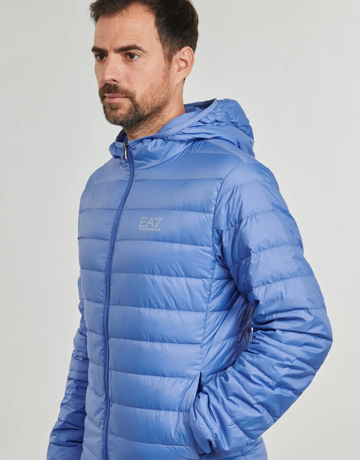 Hot Emporio Armani EA7 - CORE IDENTITY DOWN JACKET HD Bleu