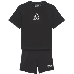 Clearance Emporio Armani EA7 - TRAIN LOGO SERIES BOY KIT TEE-SHORTS FREE Noir