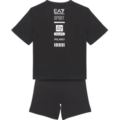 Clearance Emporio Armani EA7 - TRAIN LOGO SERIES BOY KIT TEE-SHORTS FREE Noir