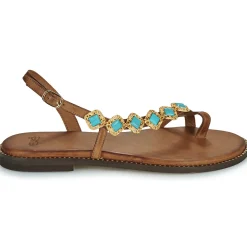 Clearance Exé Shoes - 530-MILOS-LEATHER-BROWN-TURQUOISE