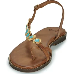 Clearance Exé Shoes - 530-MILOS-LEATHER-BROWN-TURQUOISE