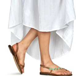 Clearance Exé Shoes - 530-MILOS-LEATHER-BROWN-TURQUOISE