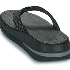 Outlet FitFlop - Surff Two-Tone Webbing Toe-Post Sandals Noir