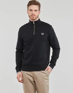Fred Perry - HALF ZIP SWEATSHIRT Noir Online