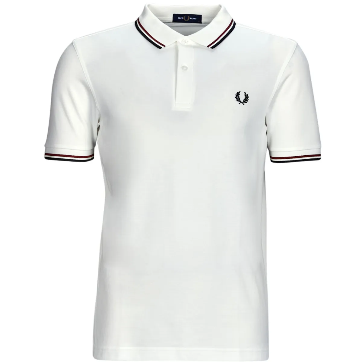 Online Fred Perry - TWIN TIPPED SHIRT Blanc