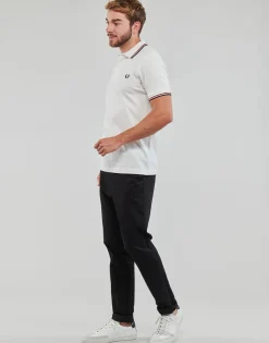 Online Fred Perry - TWIN TIPPED SHIRT Blanc