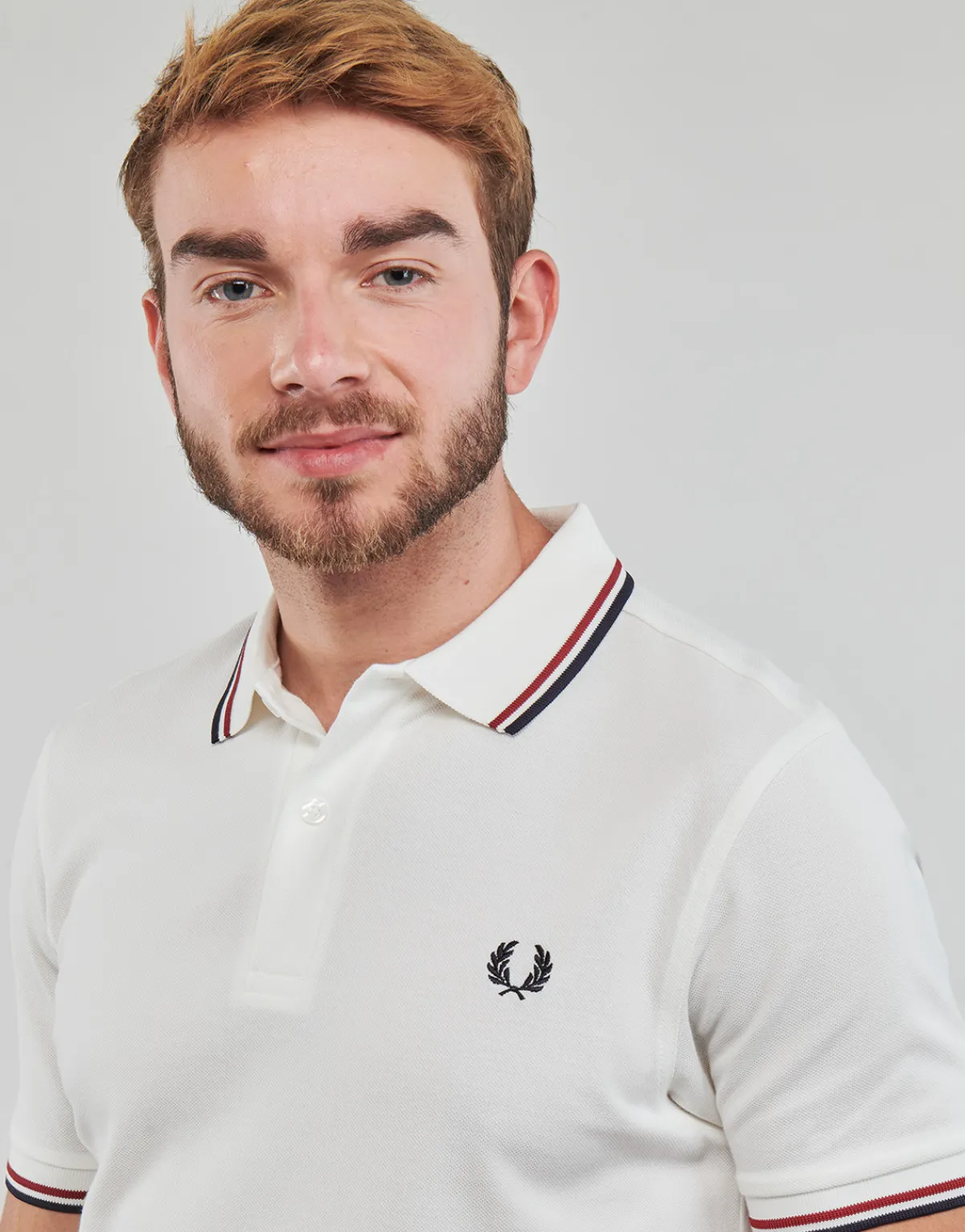 Online Fred Perry - TWIN TIPPED SHIRT Blanc