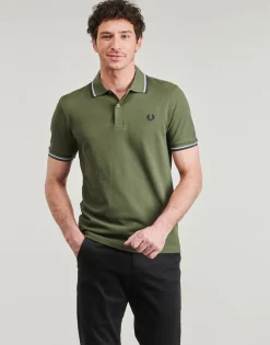 Fred Perry - TWIN TIPPED SHIRT Kaki Discount