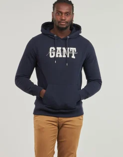 Gant - ARCH SCRIPT HOODIE Marine New