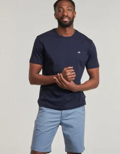 Gant - REG SHIELD SS T-SHIRT Marine Online