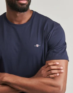 Gant - REG SHIELD SS T-SHIRT Marine Online