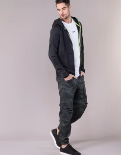 G-Star Raw - STRETT SLIM HOODED ZIP THRU SW L/S Noir Hot