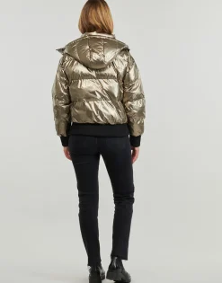 Clearance Guess - BICE METALLIC HOODIE PUFFER Bronze
