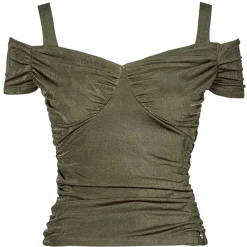 Outlet Guess - EMILY SHINY RIB Kaki