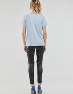 Guess - ES SS 1981 ROLL CUFF TEE Bleu Discount