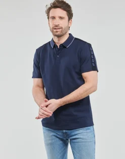 Guess - ES SS PAUL PIQUE TAPE POLO Marine New