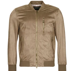 Guess - FAUX SUEDE HOODED BOMBER Beige