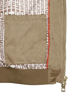 Guess - FAUX SUEDE HOODED BOMBER Beige