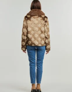 Guess - KARINE FUR LOGO JKT Marron Online
