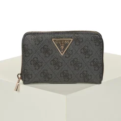 Clearance Guess - LAUREL SLG MEDIUM ZIP AROUND Noir