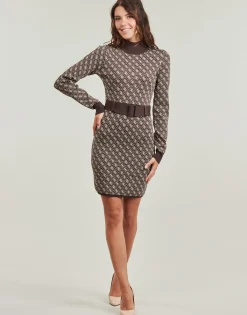 Guess - LISE 4G LS BELTED DRESS SWTR Marron Best
