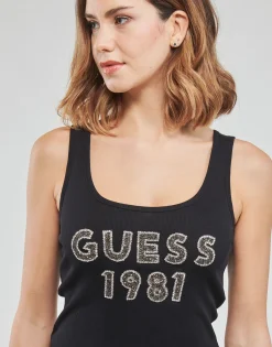Discount Guess - LOGO TANK TOP Noir